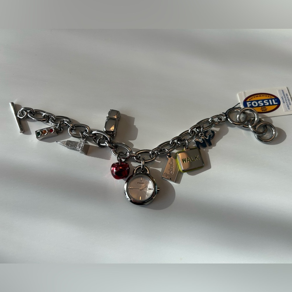 Fossil Silver NYC Charm Bracelet Watch